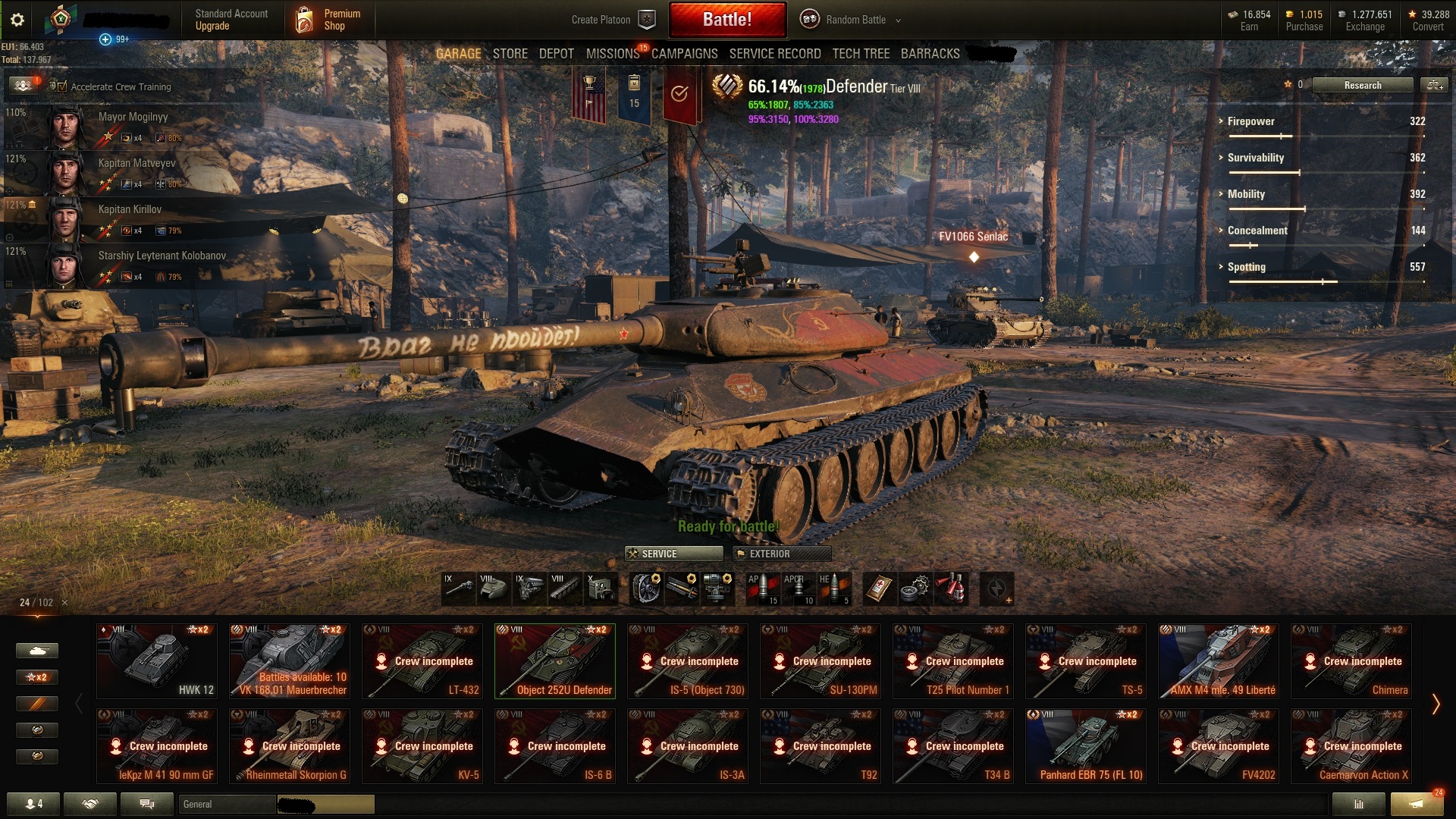 Selling World of Tanks Best EU Account With All Tanks See !!! EpicNPC Marketplace
