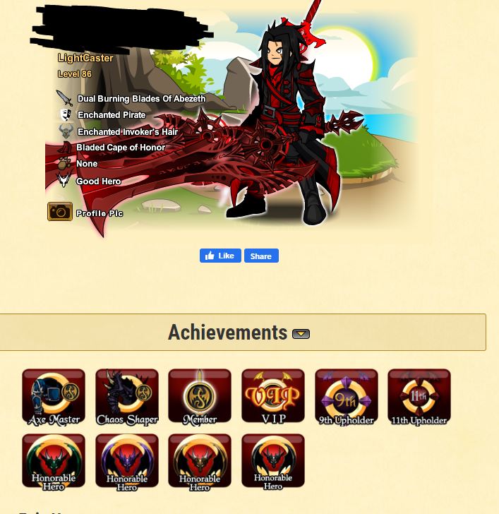 AQW Account 8 YR OLD Lv86 with decent/rare items and classes