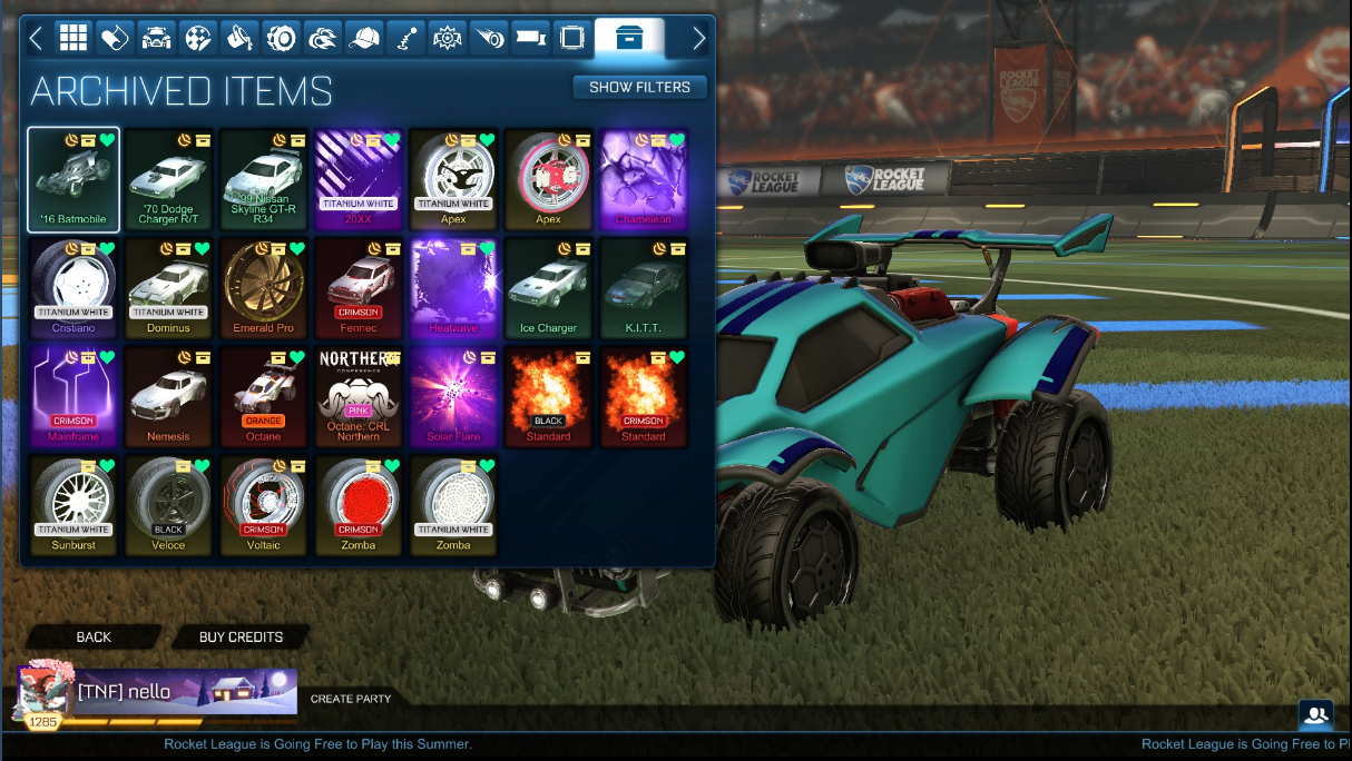 SOLD Rocket League Season 614 GC account, 1850mmr, RLCS wheels, huge