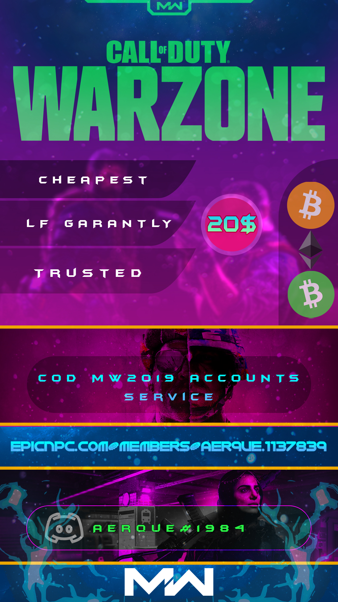 Selling [20] COD MW2019 Accounts + Change BattleTag + First email