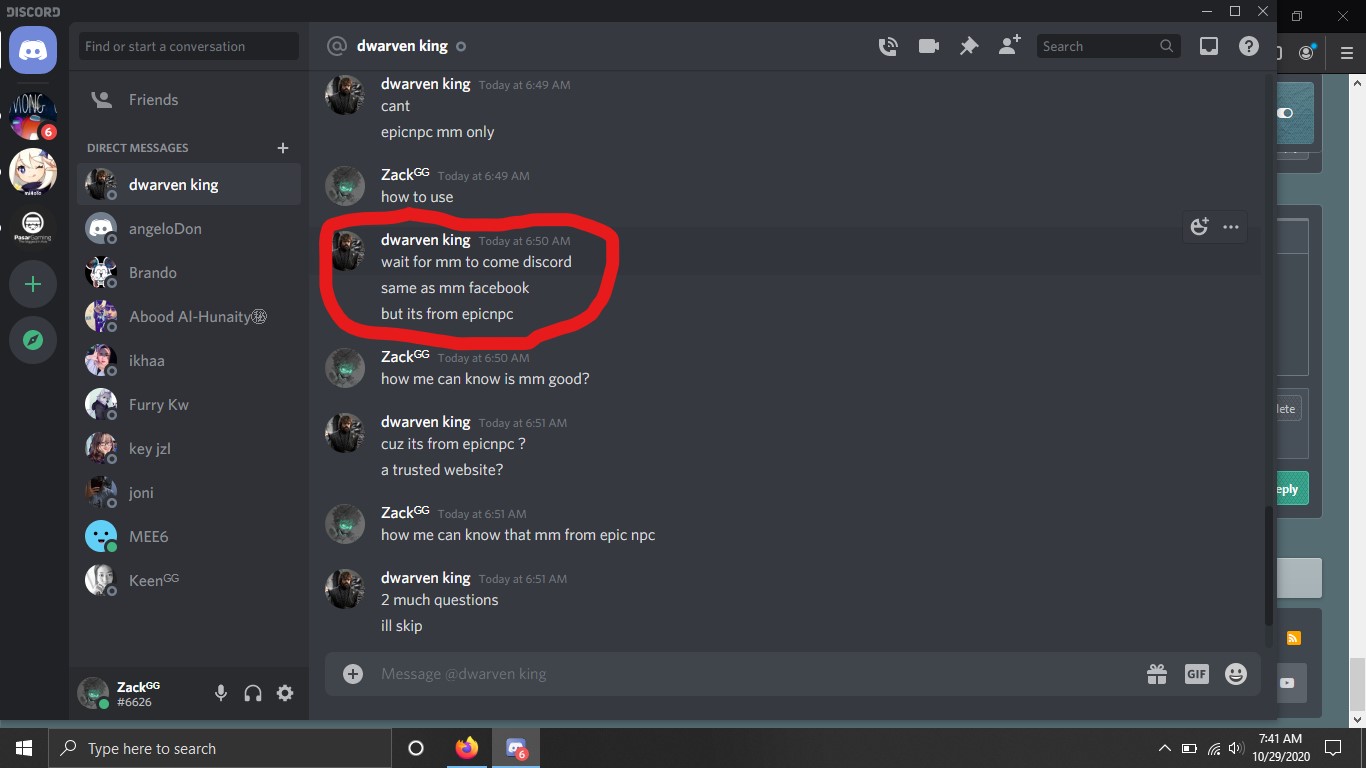 Is there any Middleman EpicNPC who service on Discord? EpicNPC
