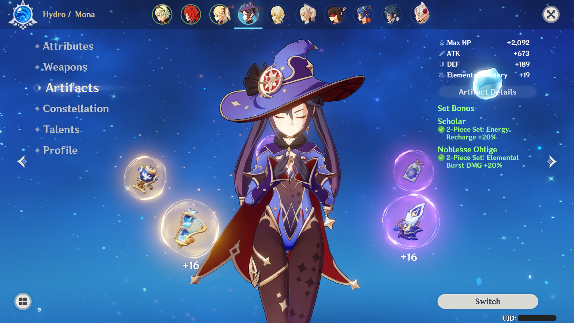 SOLD - [Asia] Diluc and Mona (Con1) AR45, birthday set, $50 negotiable