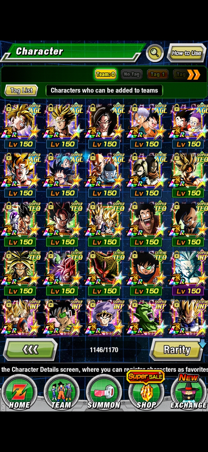 Selling Selling Main Dokkan account with 23 summonable LRs and 75