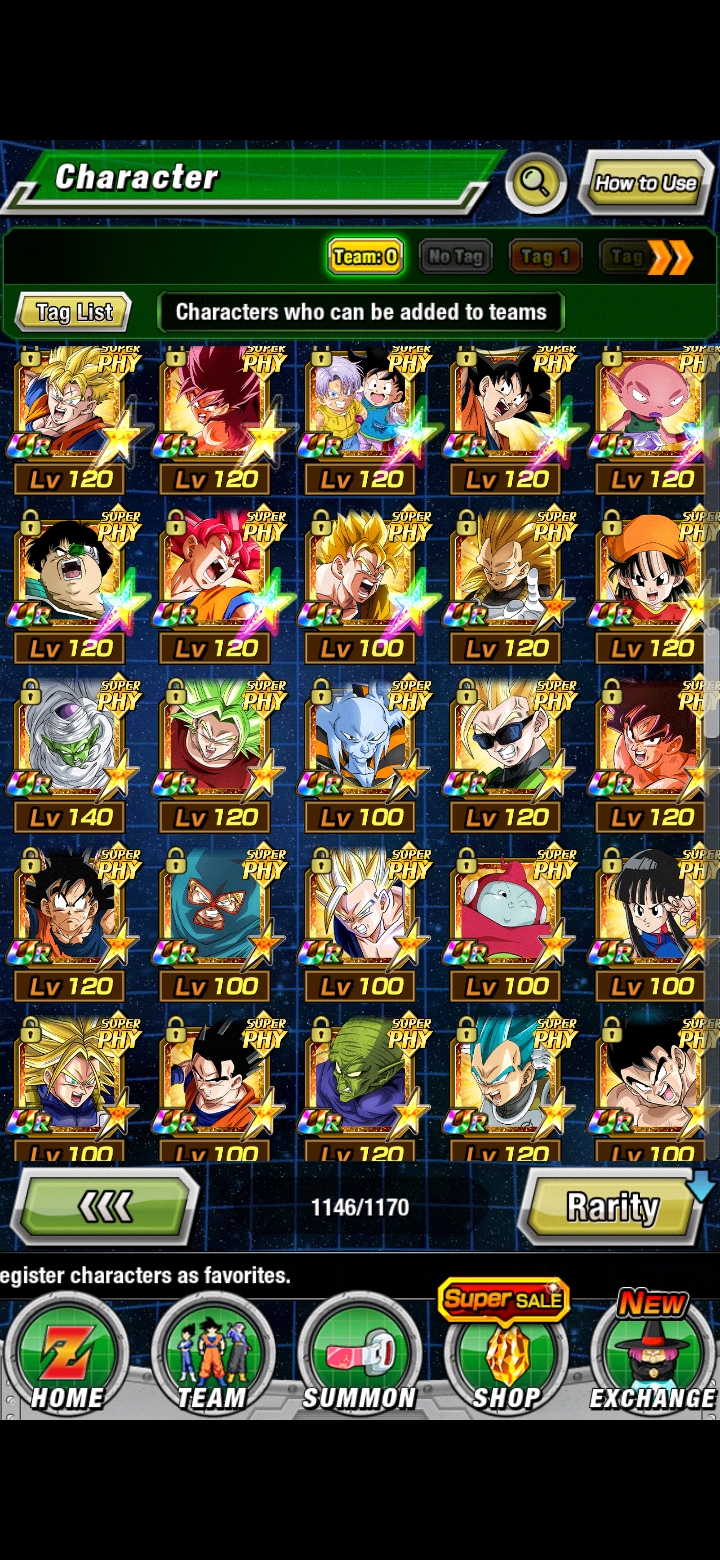 Selling Selling main Dokkan account with 23 summonable LRs and 79