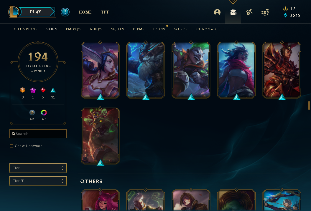 Selling - LoL SG/MY Account 90$ 194 skins all champs ex reel | EpicNPC ...