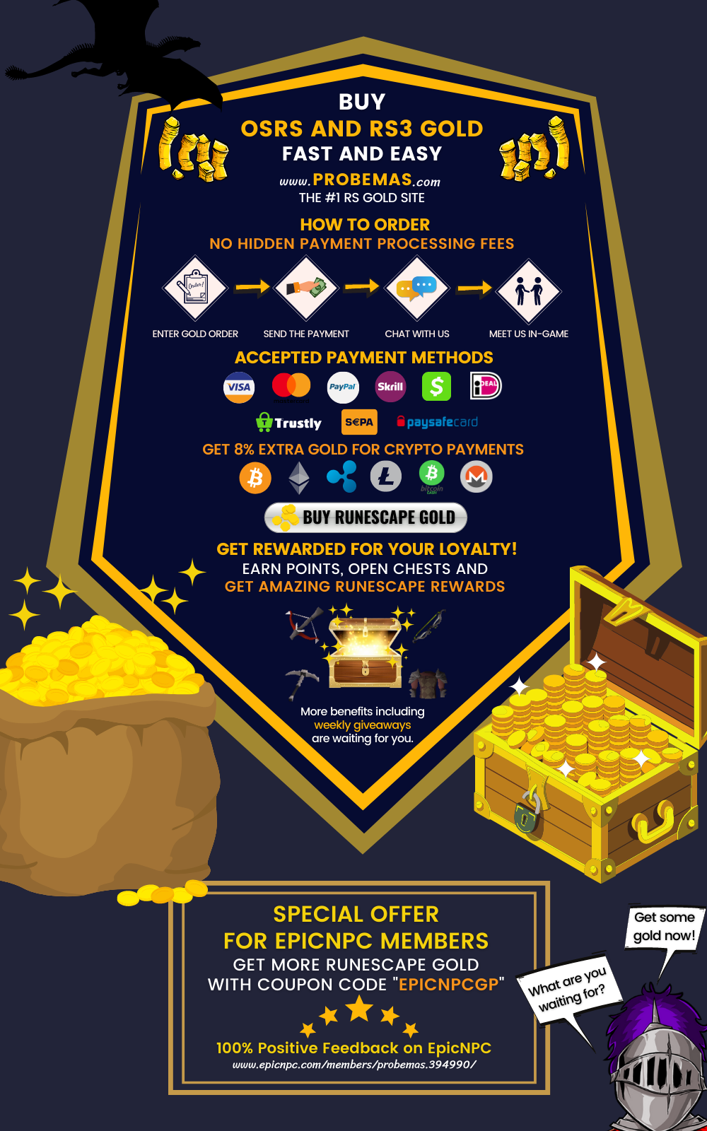 Selling Osrs Gold No fees No ID Loyalty program