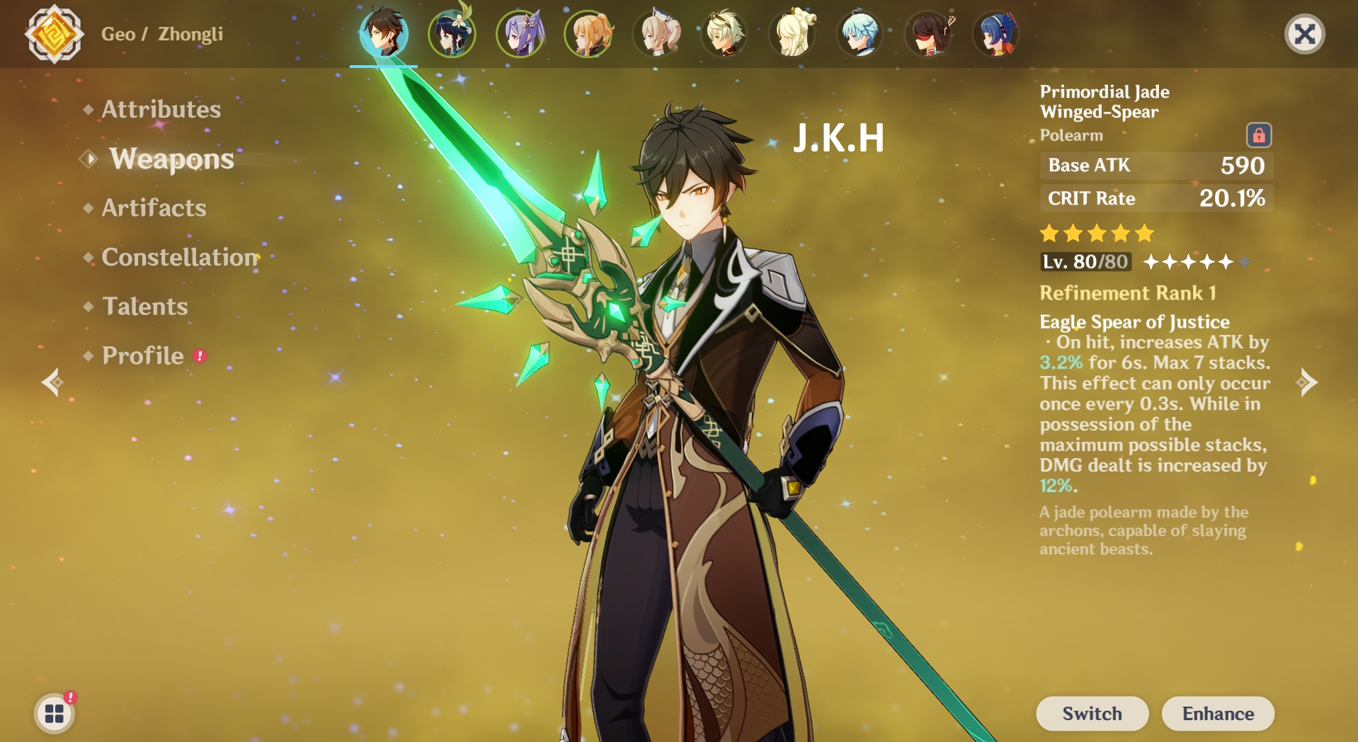 Selling Xiao ready with Jade Spear and More 5ss EpicNPC Marketplace