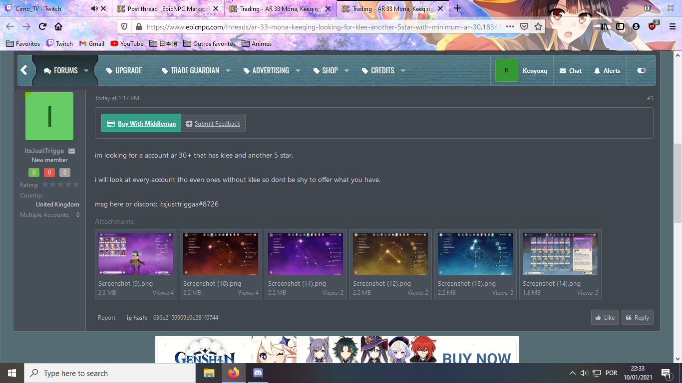 Scammed By Itsjusttrigga I Sent Account First He Blocked Me Epicnpc Marketplace