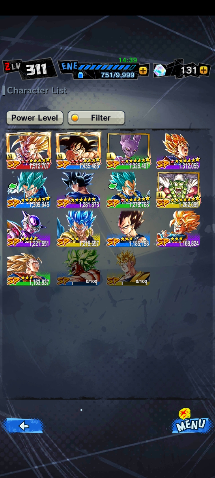 Selling The BEST DBL acc here 13 LF, 28 Zenkai, 45 Z eq, 334 units