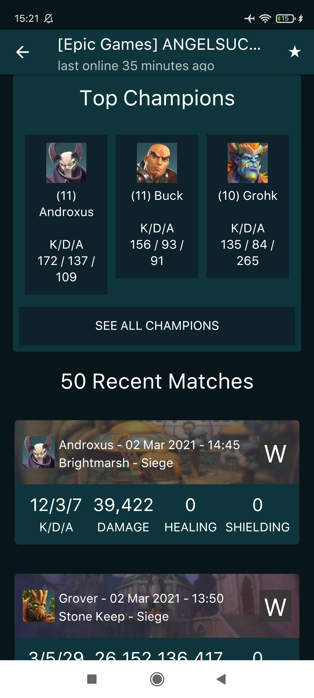 Selling Paladins account deleuxe edition 1300 gems 147 skins 35