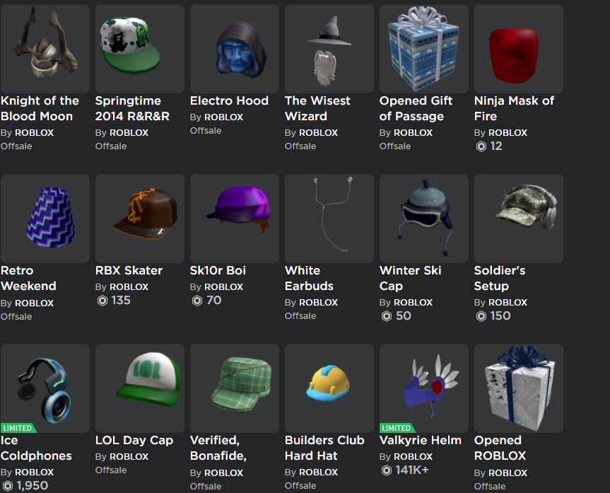 Selling Roblox Account From 2009 With Some Old Limited Og Valkyrie Helm Epicnpc Marketplace - how to sell limited items on roblox without bc