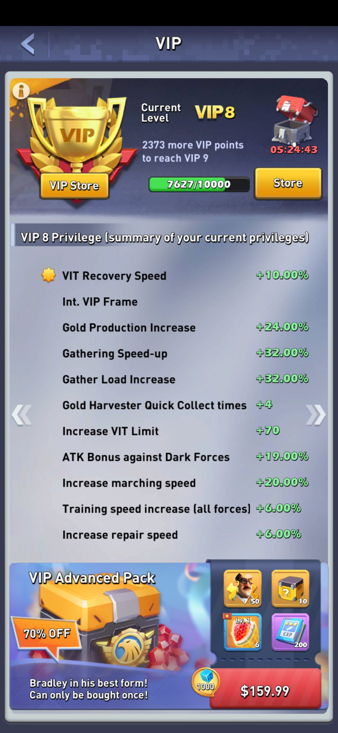 Selling Lvl 80 VIP 8 S823 topwar account EpicNPC Marketplace