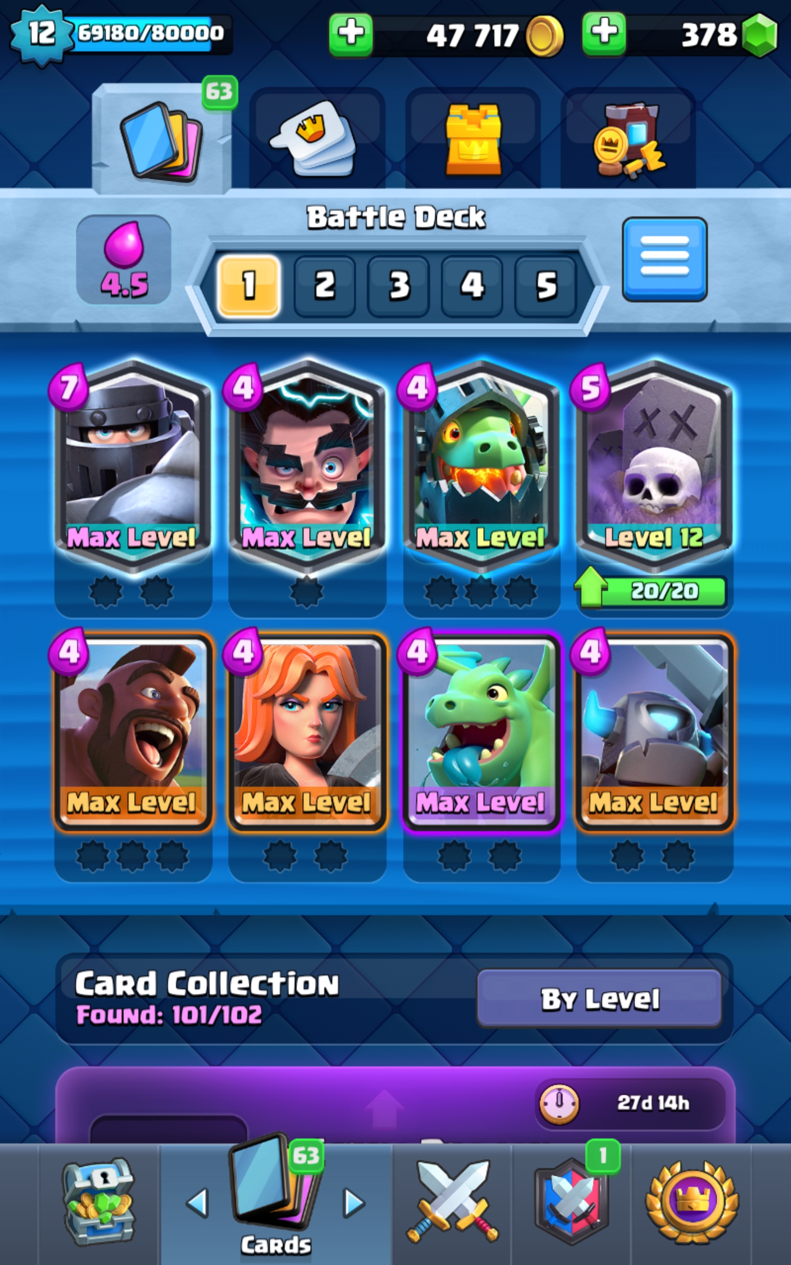Clash Royale account. 15 Max Cards 4 Max Legends 0.03 ETH EpicNPC Marketplace