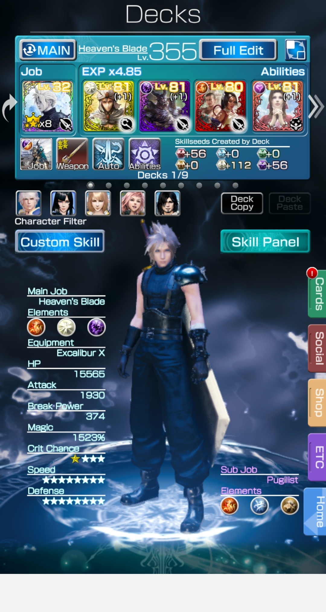 Sold Mobius Ff Global Acc 8 Supreme 7 Heroes Many Limited Cards Jobs 70 Epicnpc Marketplace