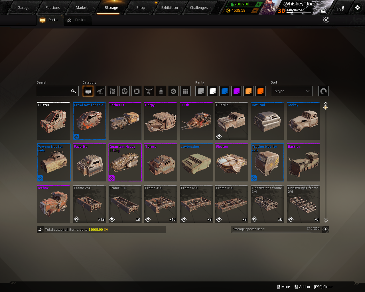 Selling Crossout account for sale 113 prestige 87k total cost of