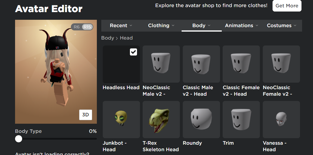 SOLD Roblox Headless + Korblox + Workclock headphones account for