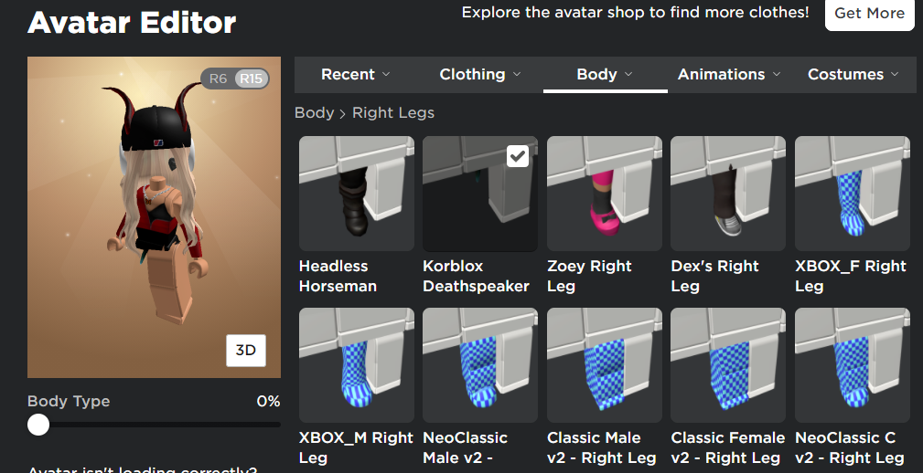 SOLD Roblox Headless + Korblox + Workclock headphones account for
