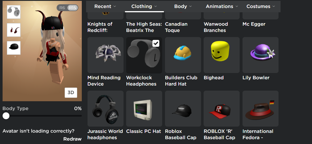 SOLD Roblox Headless + Korblox + Workclock headphones account for